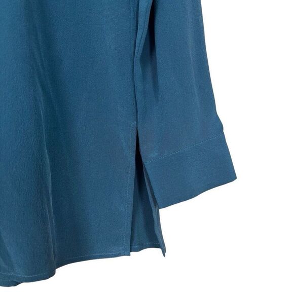 Eileen fisher silk crepe de chine stand collar blouse shirt size XXS - Picture 11 of 12